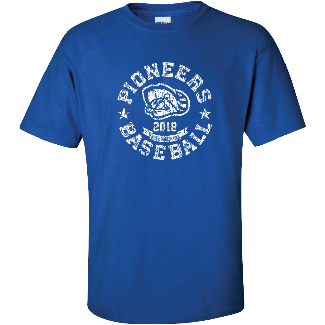 Adult blue circle logo t-shirt