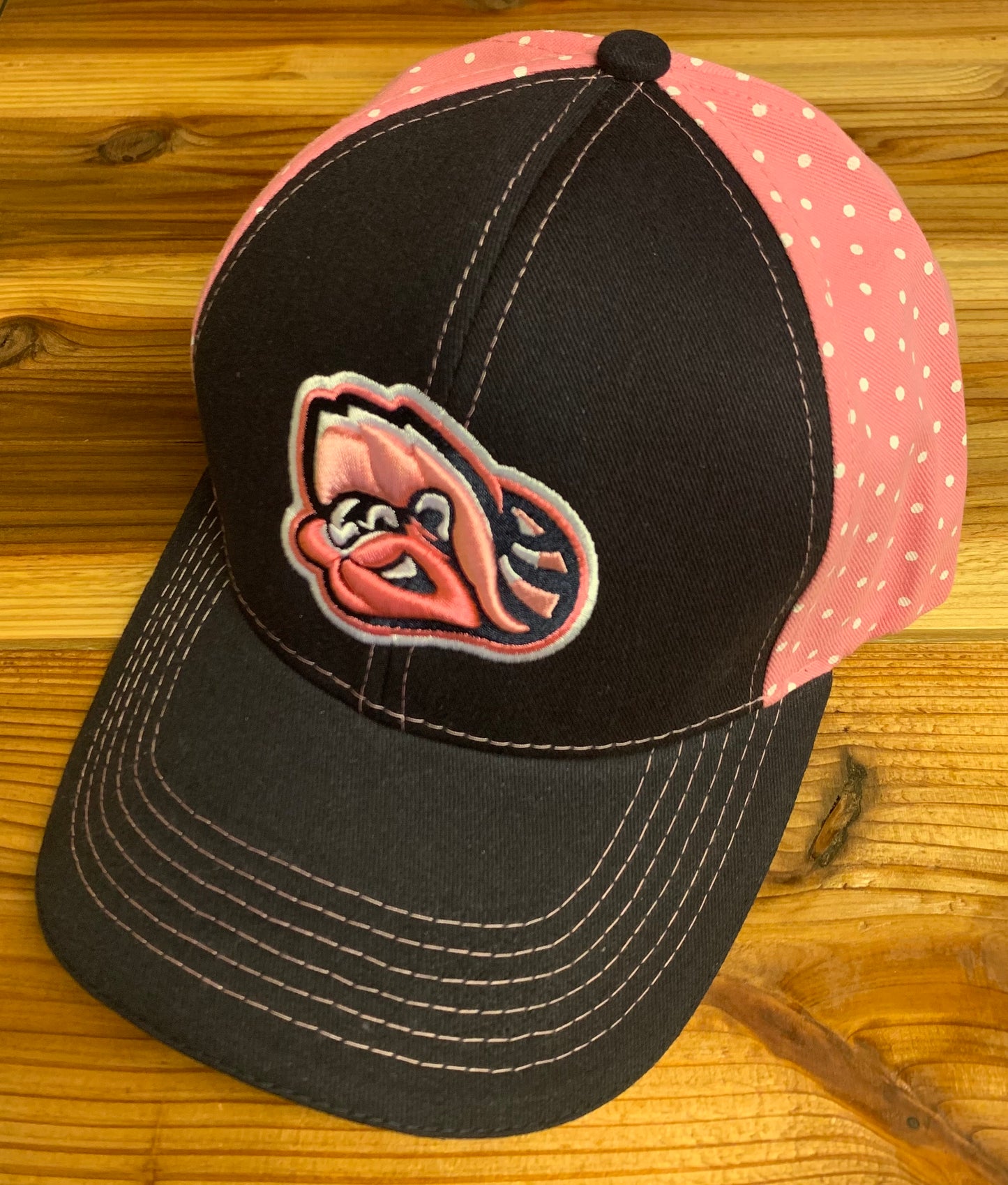 Pink Polka Dot Girls Adjustable Cap
