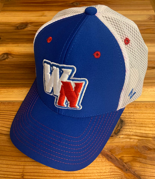 Blue/White WN Stretch Fit Trucker Hat