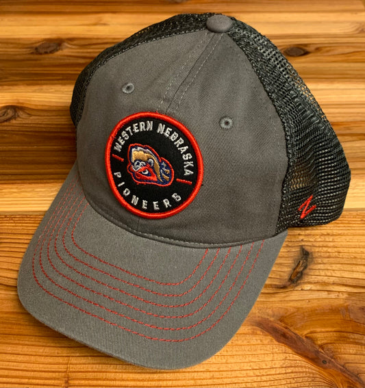 Pios Round Logo Grey Trucker Hat
